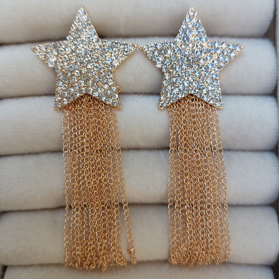 Taşlı Yıldız Küpe