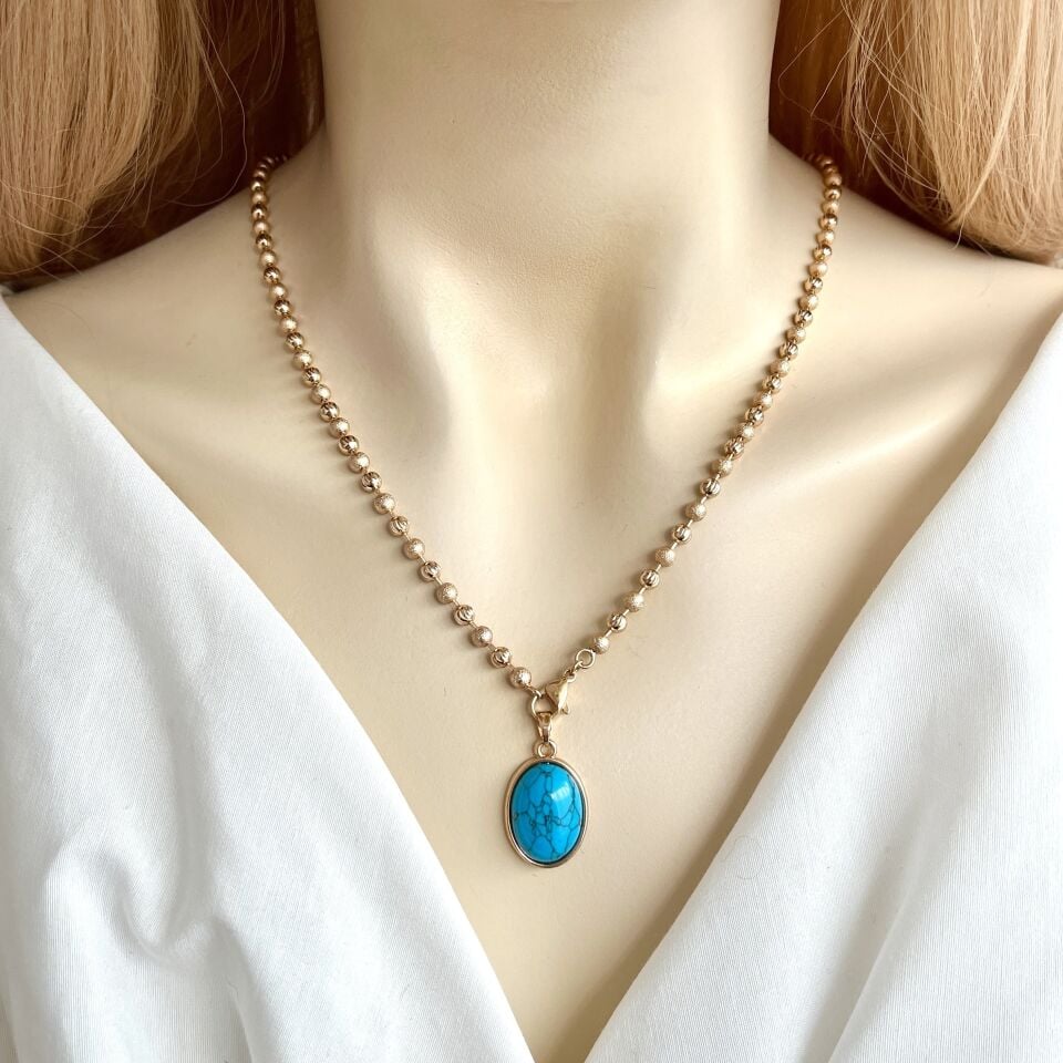 Xuping Turkuaz Taşı Kolye