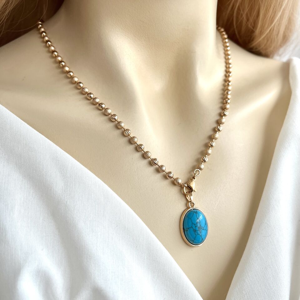 Xuping Turkuaz Taşı Kolye