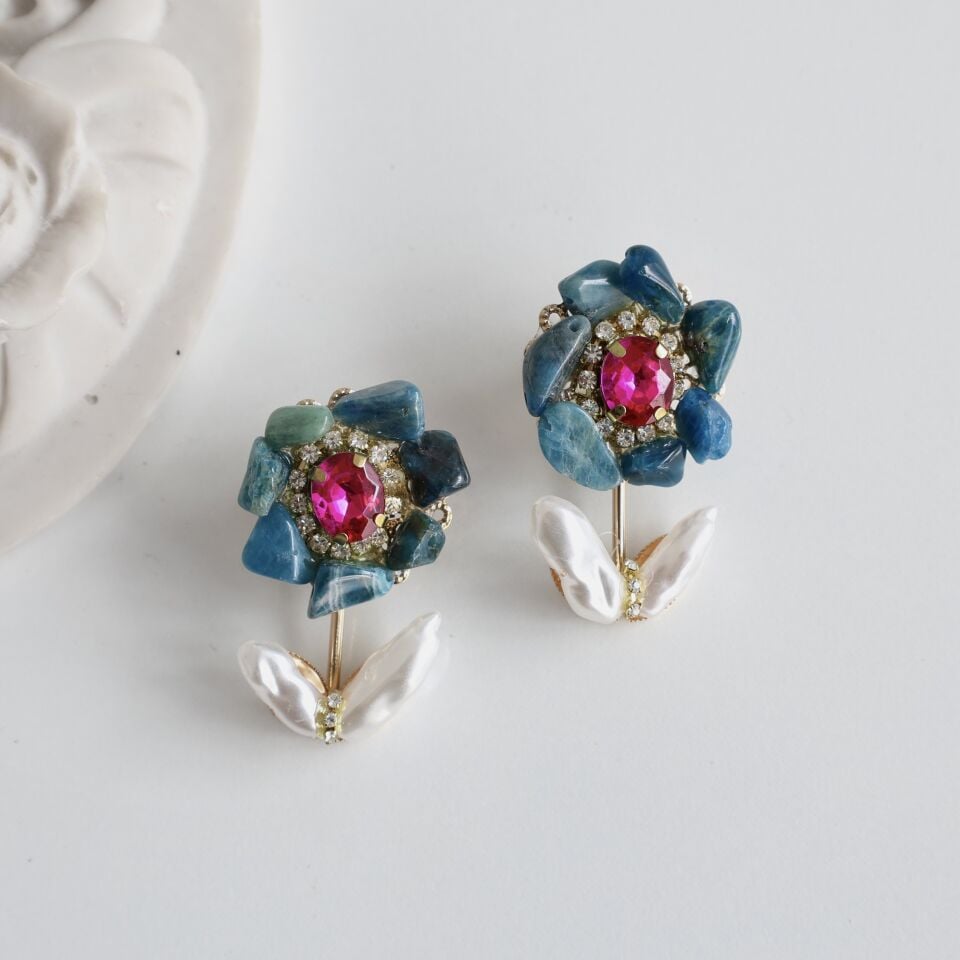 İthal Çiçek Küpe