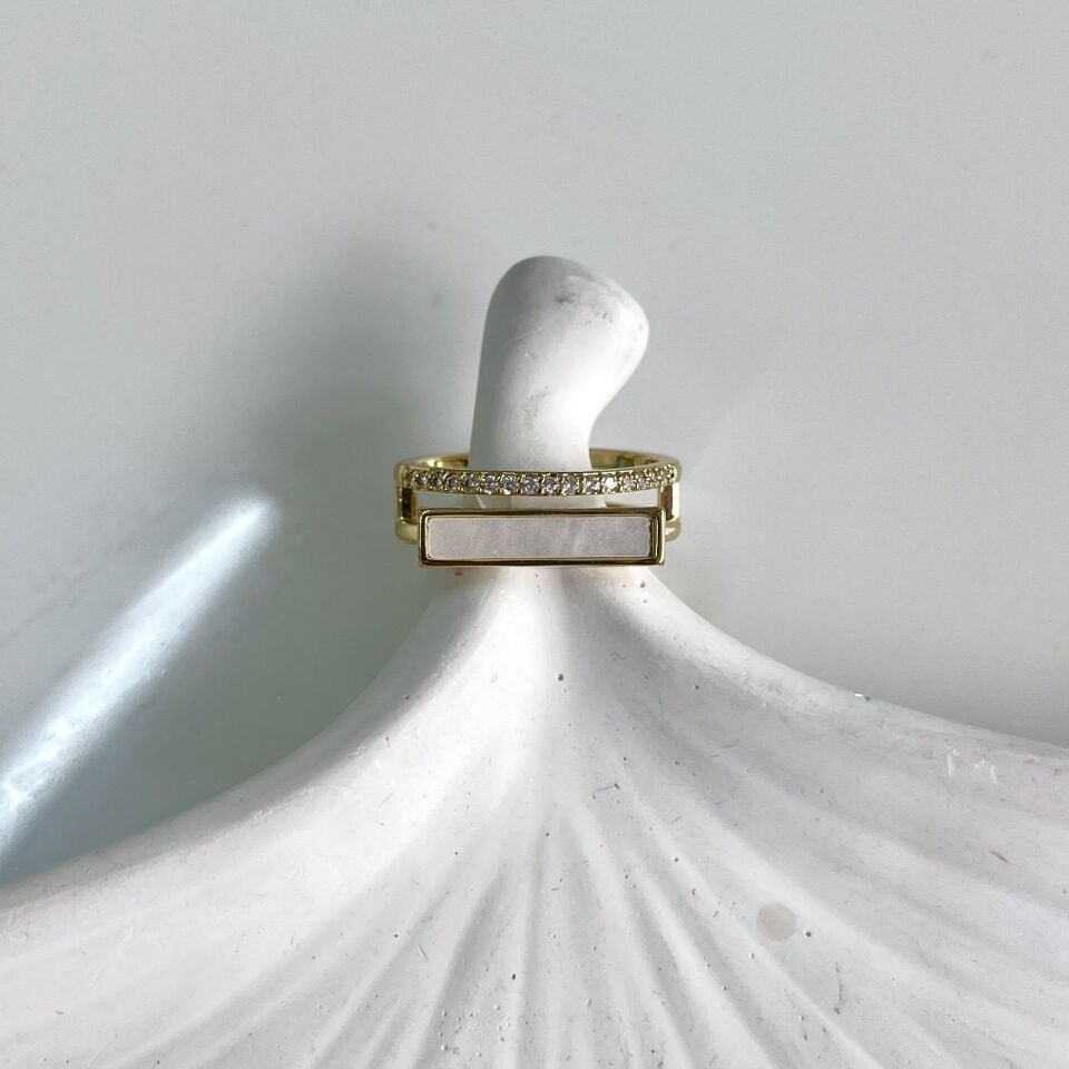 Çelik Sedef Taşı Yüzük