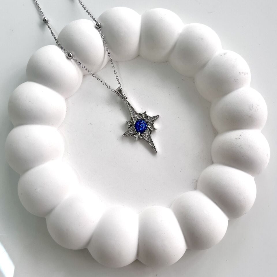 Çelik Kutup Yıldızı Kolye