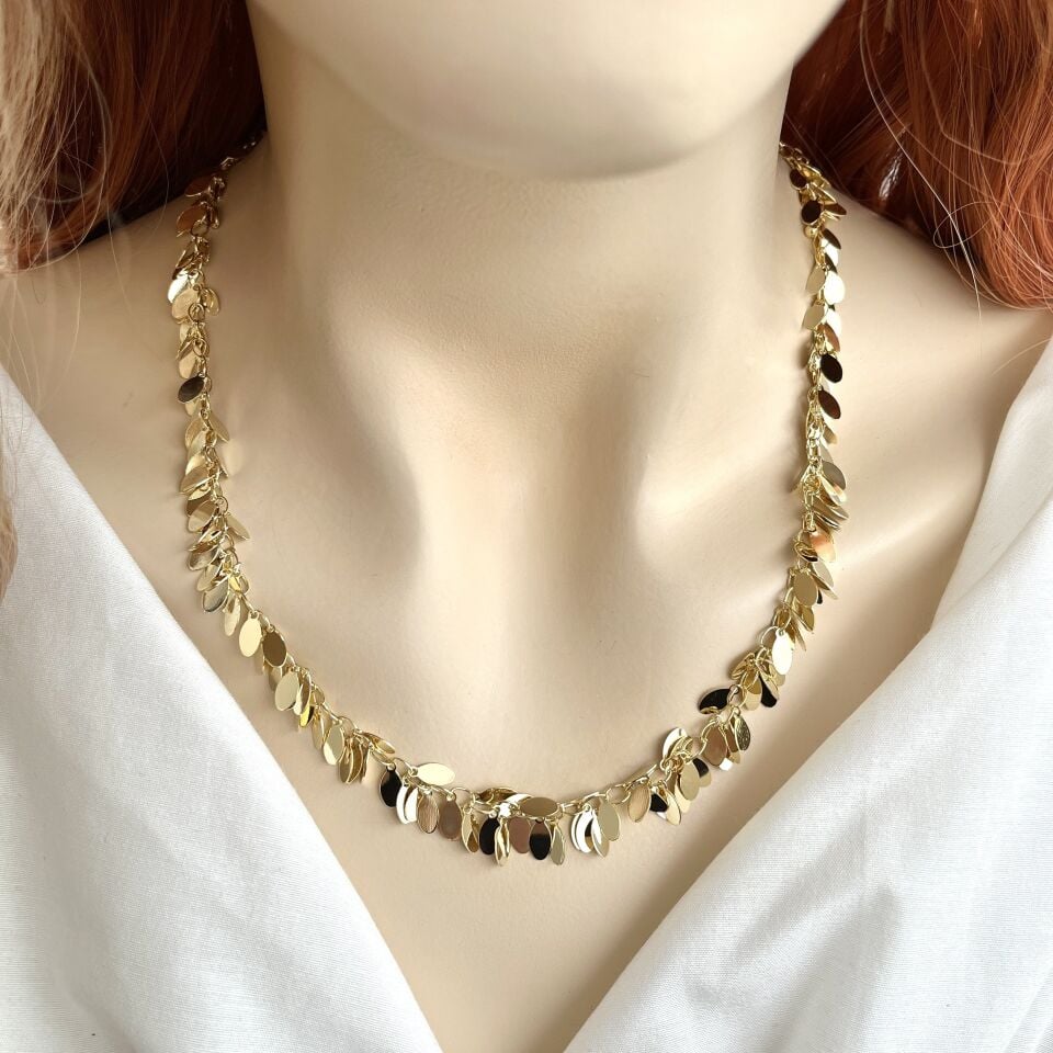 İthal Sallantılı Yaprak Kolye