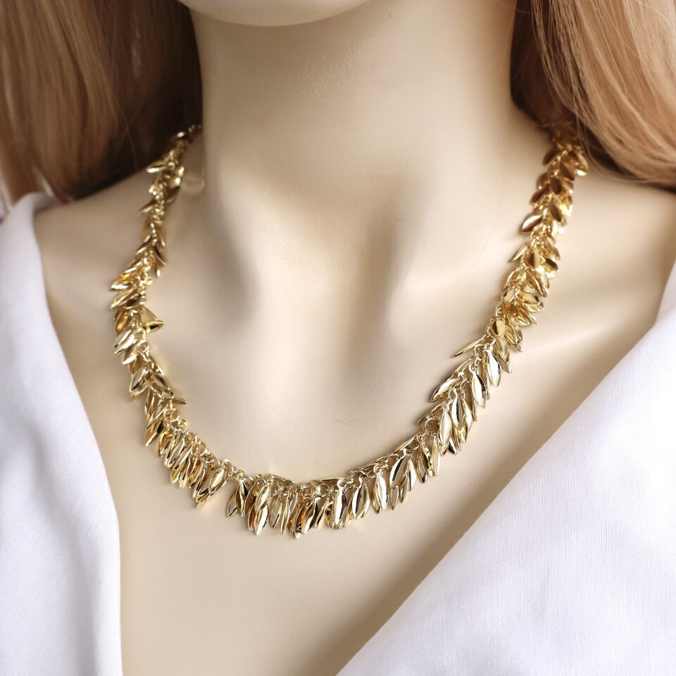 İthal Sallantılı Yaprak Kolye