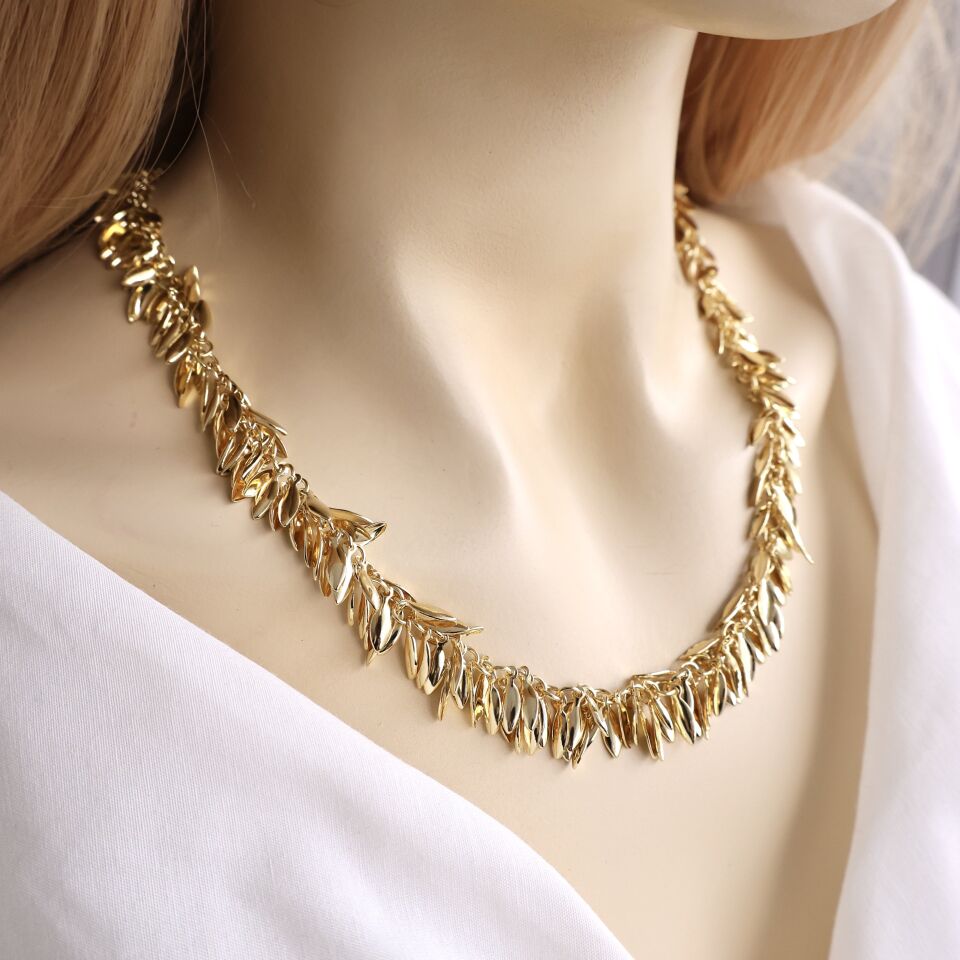 İthal Sallantılı Yaprak Kolye