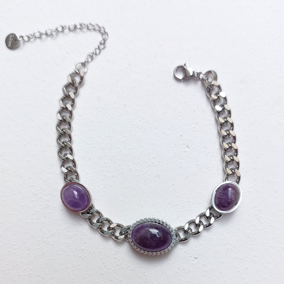 Çelik Ametist Bileklik