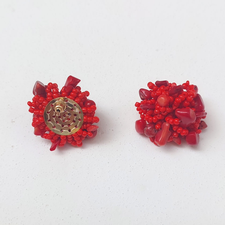 Mercan Taşı Miyuki Küpe