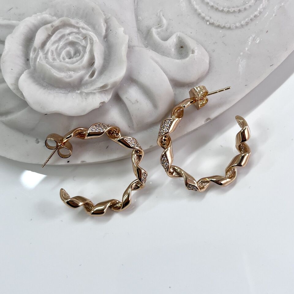 Xuping Zirkon Taşlı Halka Küpe