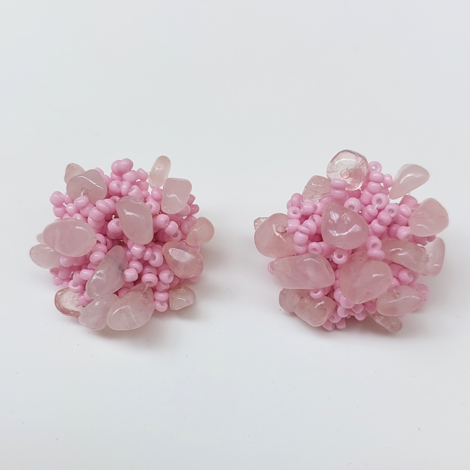 Pembe Kuvars Miyuki Küpe