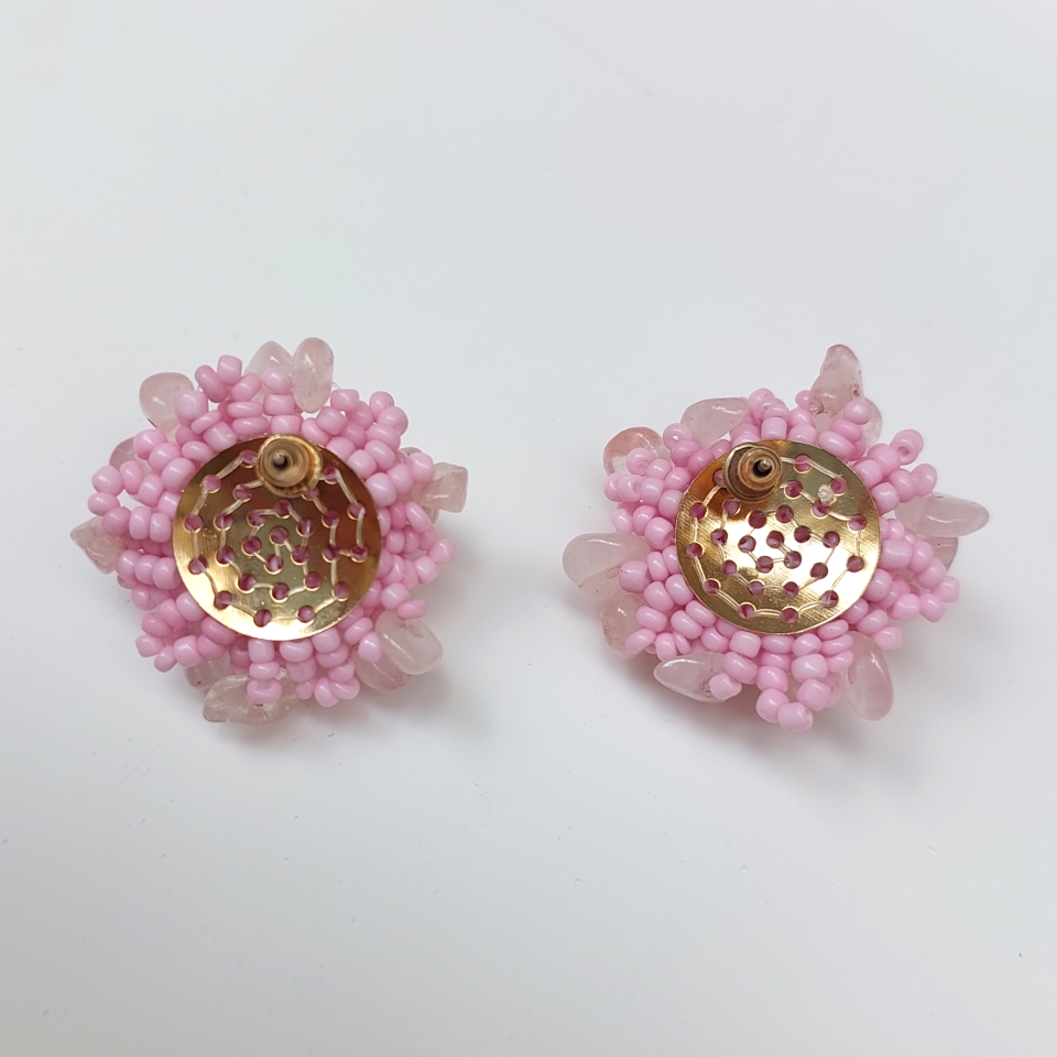 Pembe Kuvars Miyuki Küpe