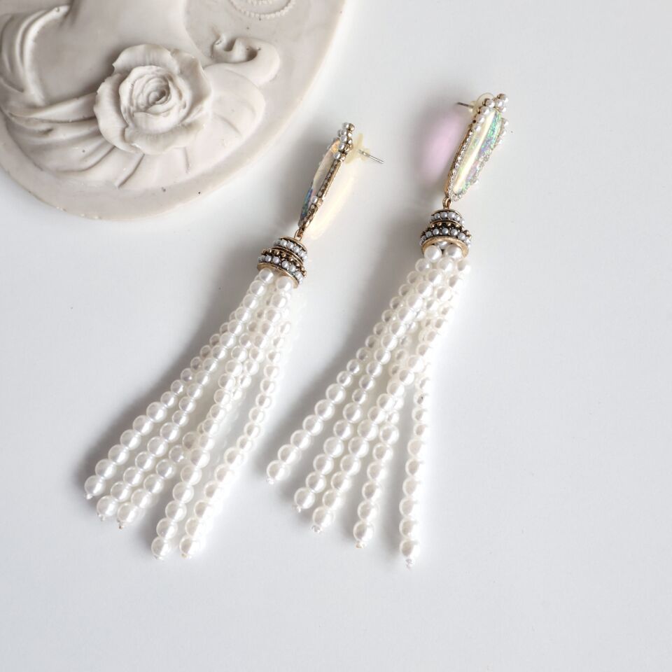 İthal İnci Sallantılı Küpe