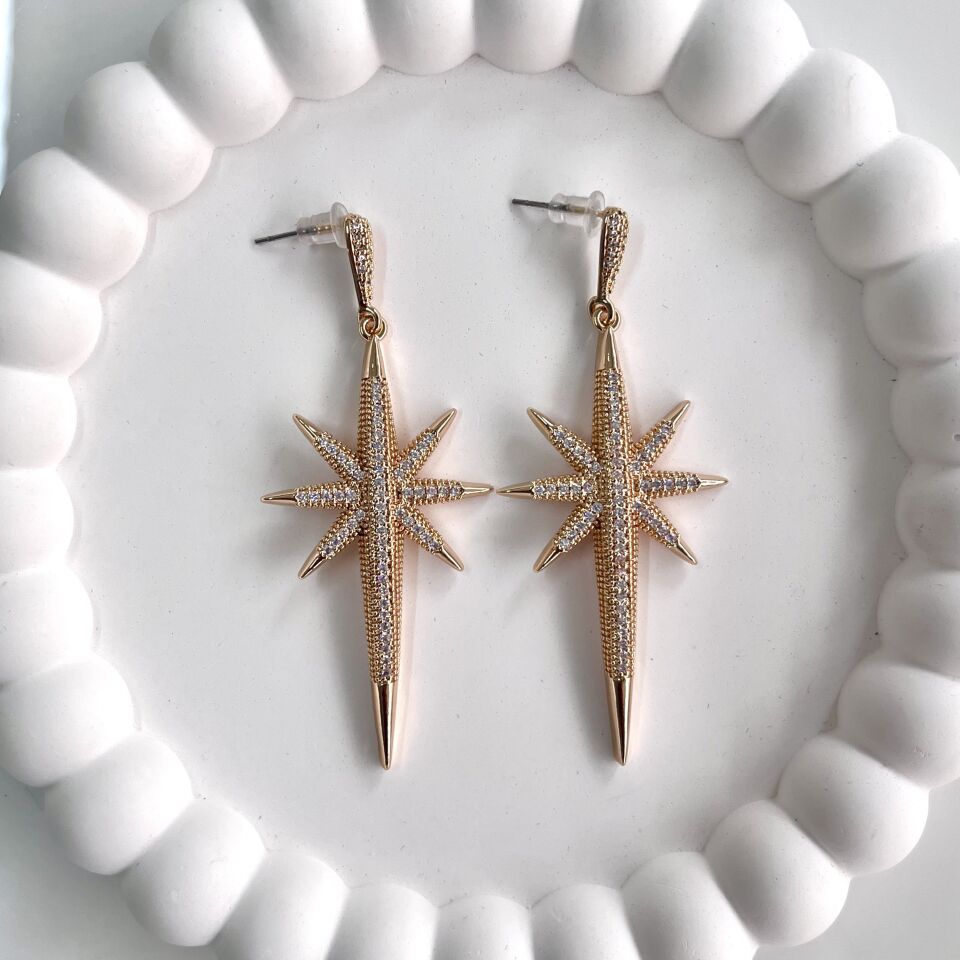 Xuping Taşlı Kutup Yıldızı Küpe