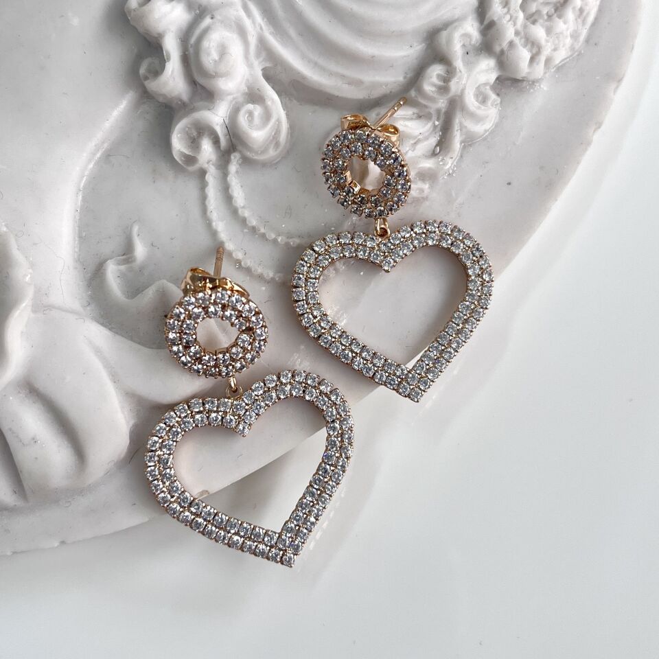 Xuping Taşlı Kalp Küpe