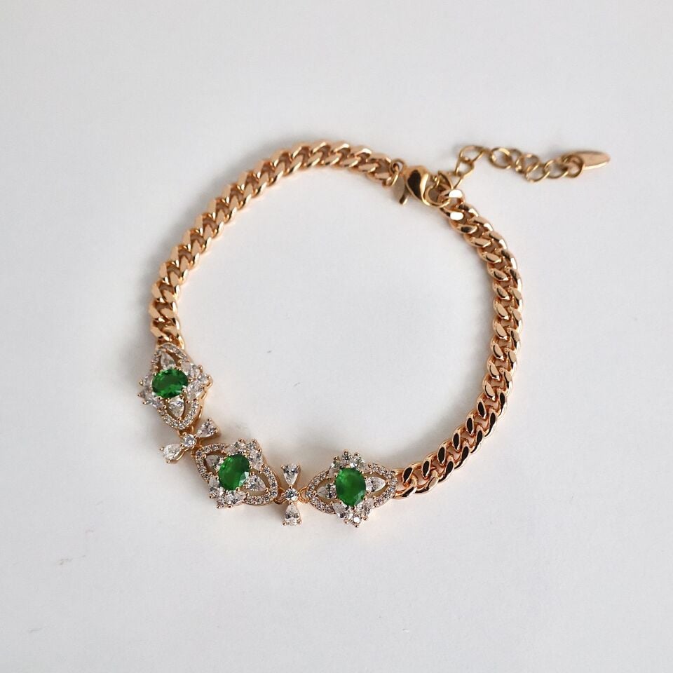 Xuping Yeşil Taşlı Bileklik