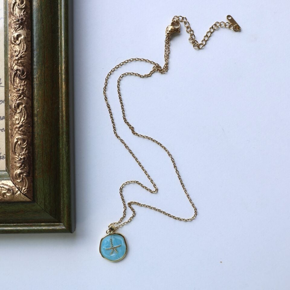 Çelik Deniz Yıldızı Kolye