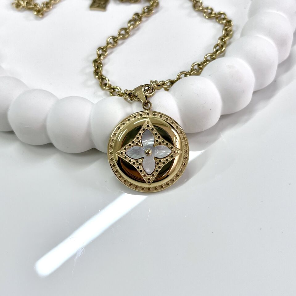 Çelik Sedef Taşı Uzun Boy Kolye