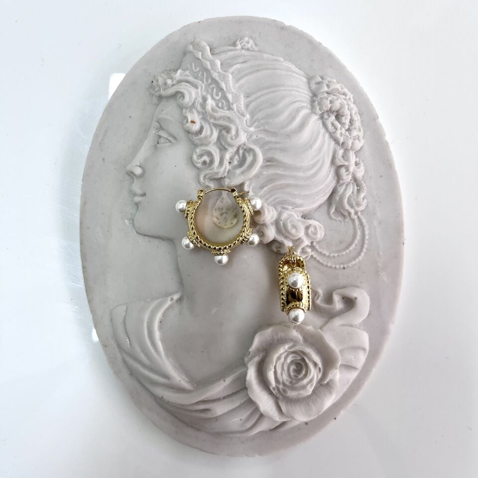 Çelik İnci Detay Halka Küpe