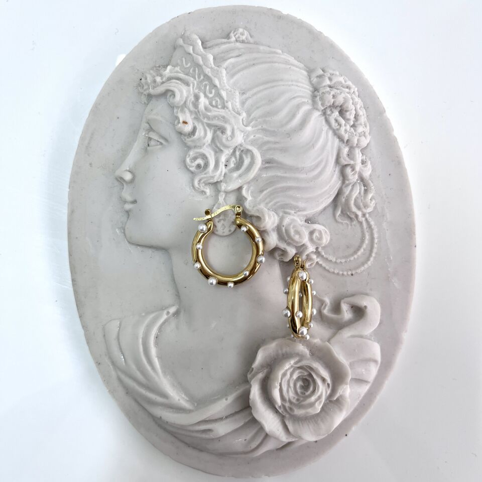 Çelik İnci Detay Halka Küpe