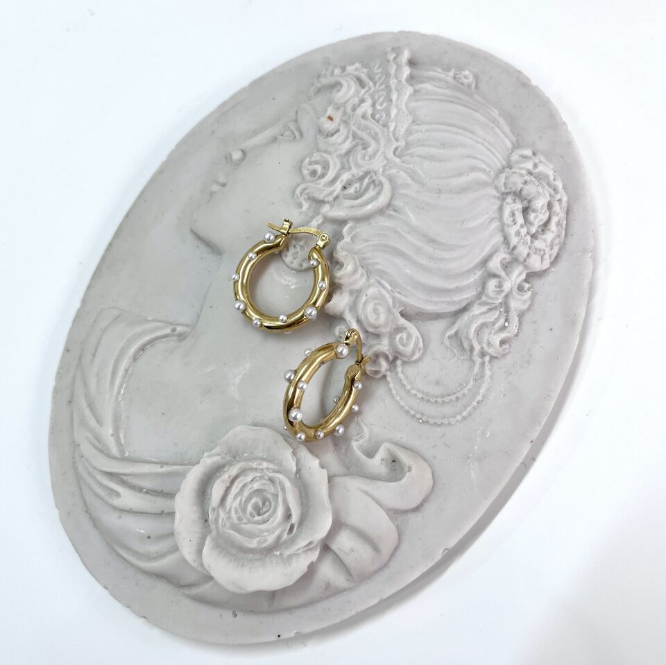 Çelik İnci Detay Halka Küpe