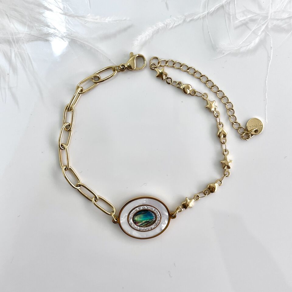 Çelik Sedef Taşı Bileklik