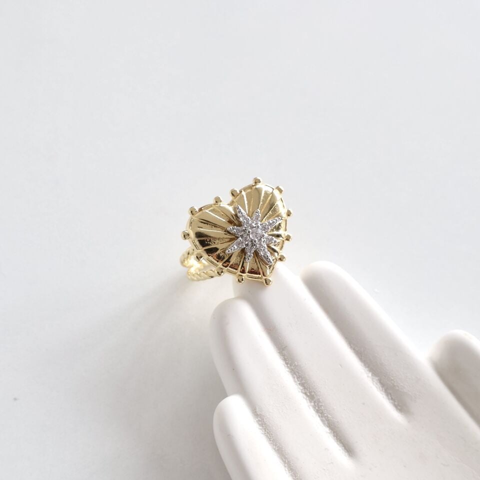 Özel Seri Yıldızlı Kalp Yüzük