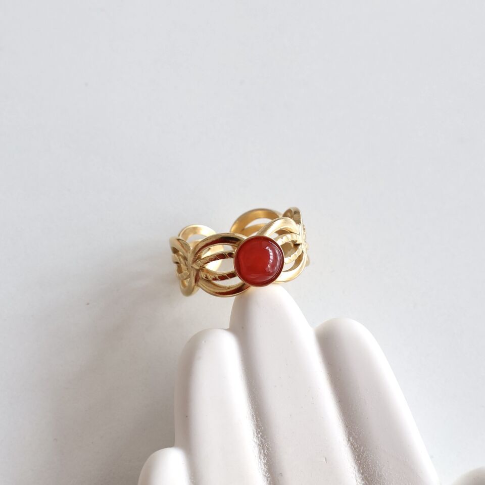 Çelik Taşlı Yüzük