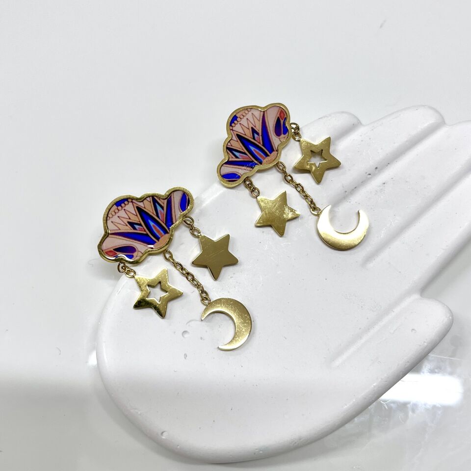 Çelik Mineli Bulut Sallantı Küpe