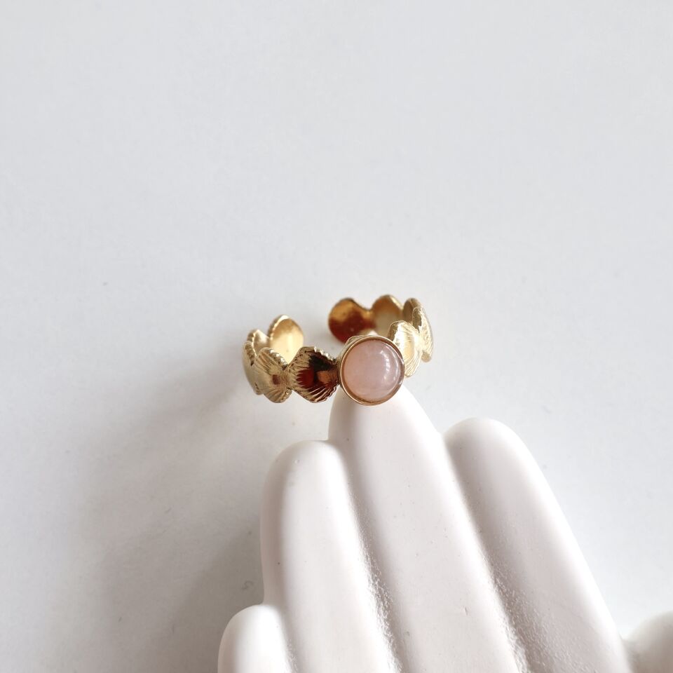 Çelik Kuvars Taşı Yüzük