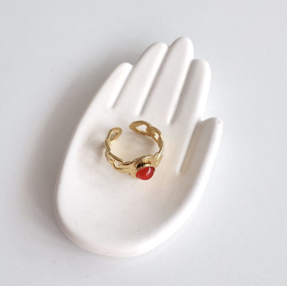 Çelik Taşlı Yüzük