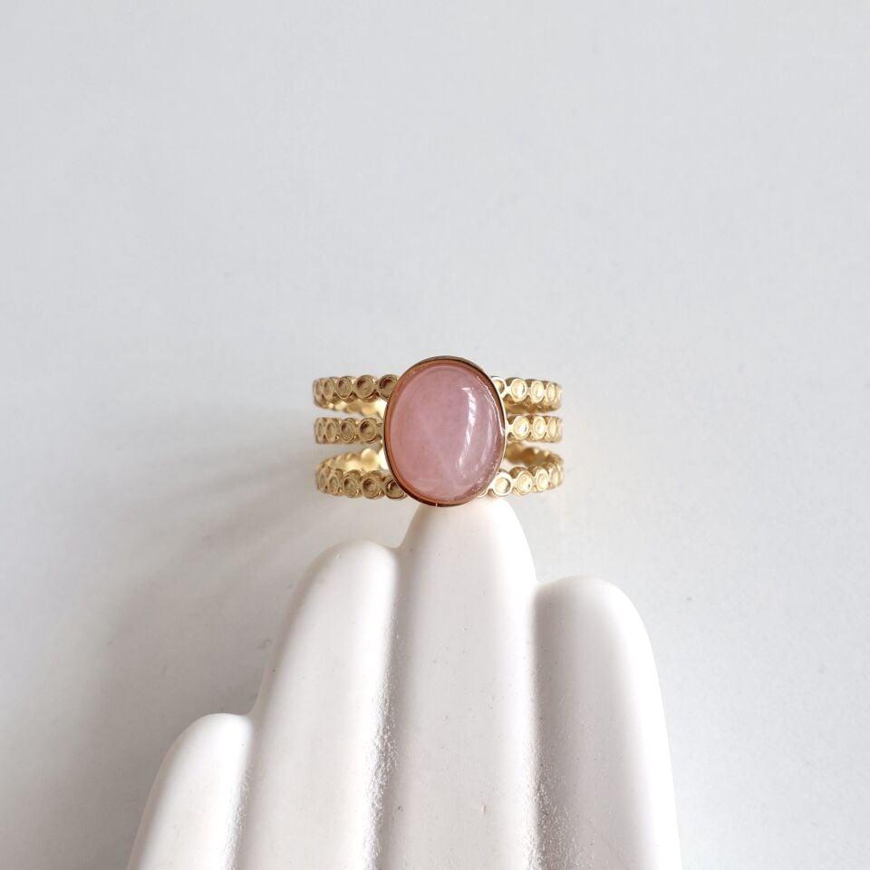 Çelik Kuvars Taşı Yüzük