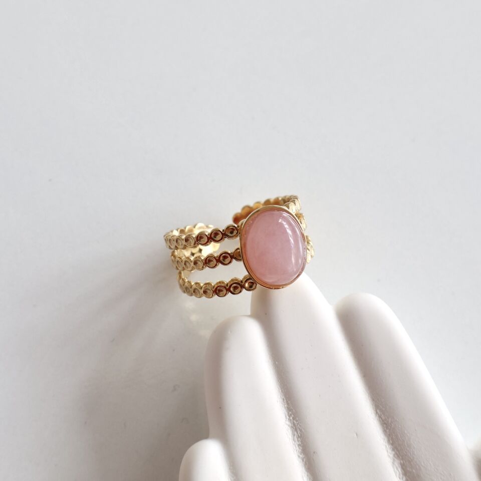 Çelik Kuvars Taşı Yüzük