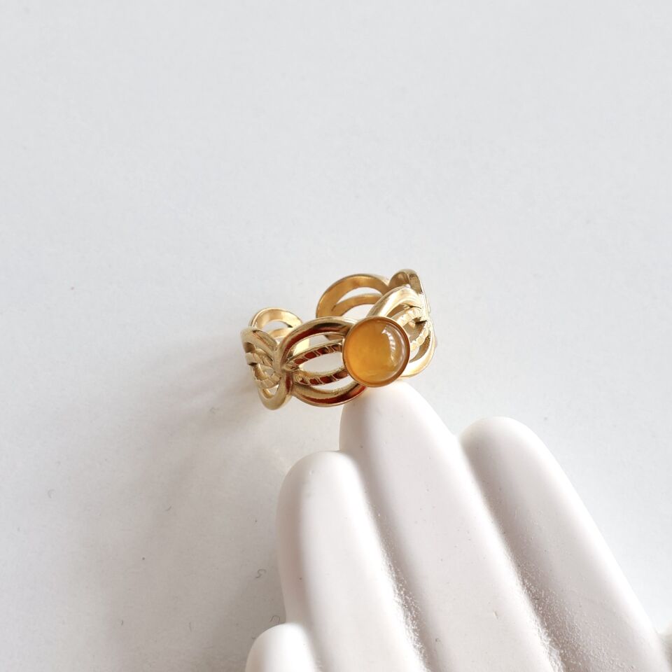 Çelik Taşlı Yüzük