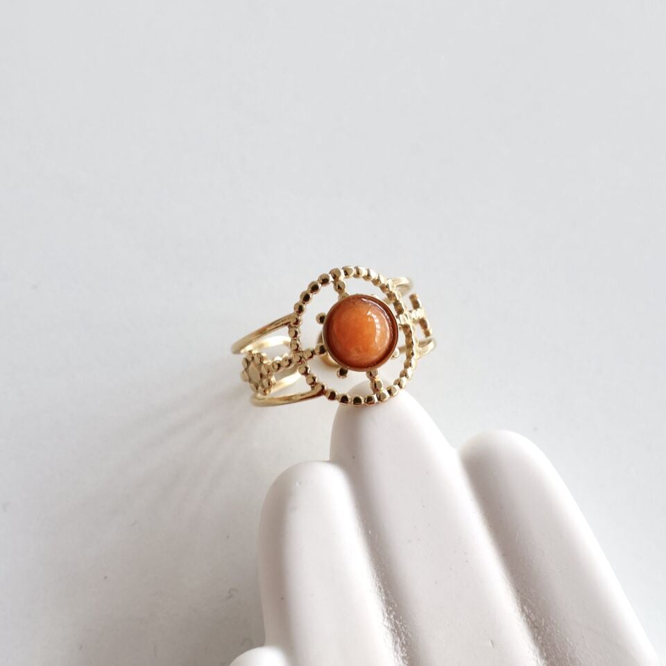 Çelik Taşlı Yüzük