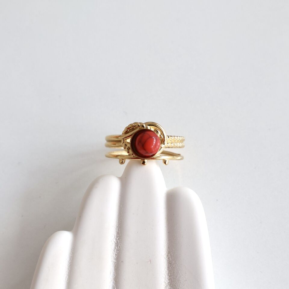 Çelik Firuze Taşı Yüzük