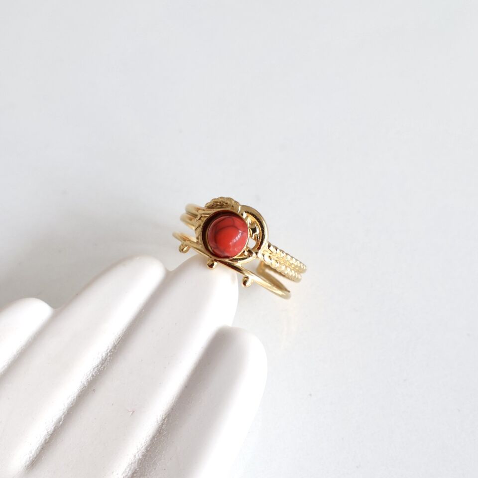 Çelik Firuze Taşı Yüzük