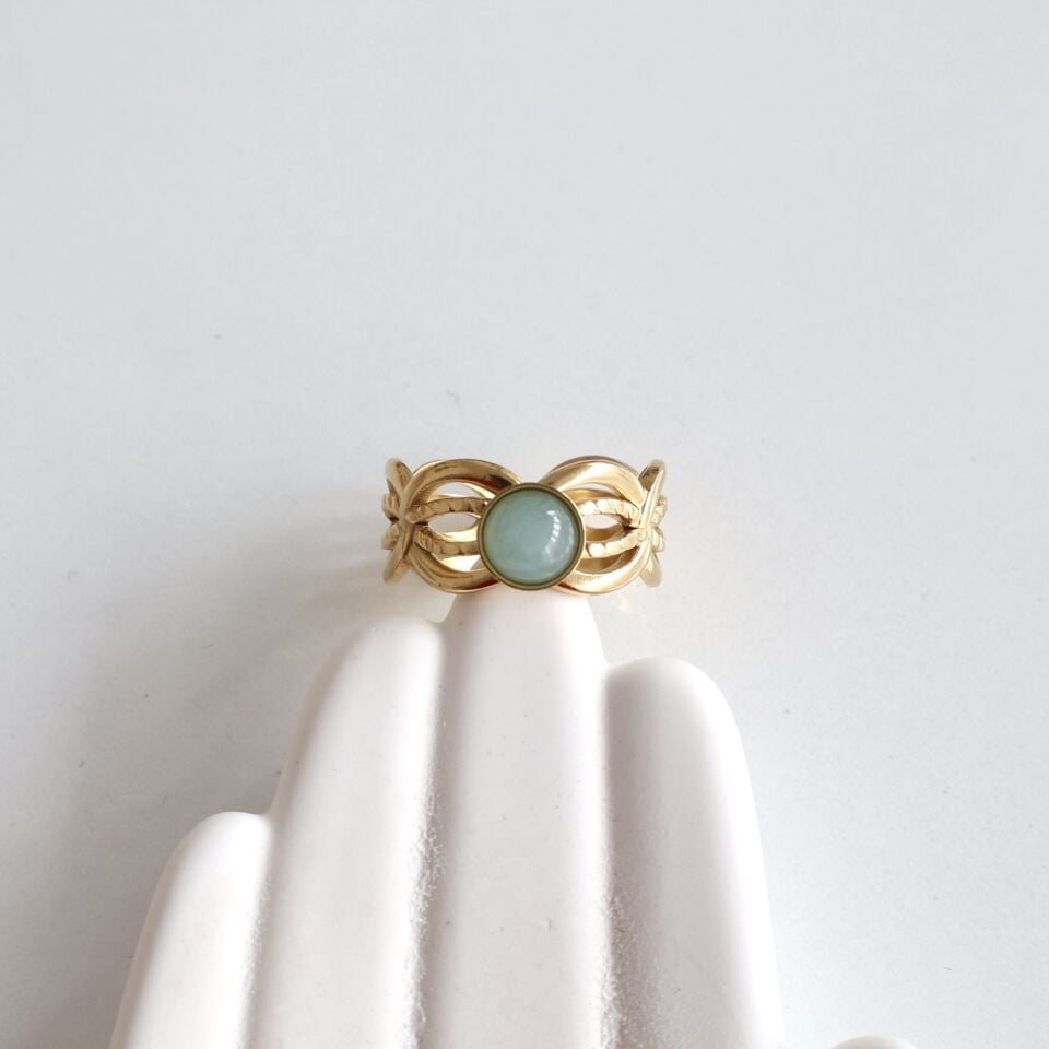 Çelik Taşlı Yüzük