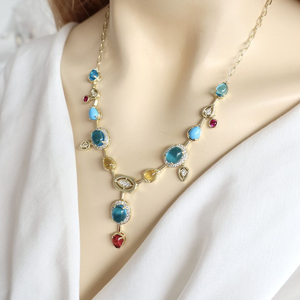 Özel Tasarım Renkli Kolye