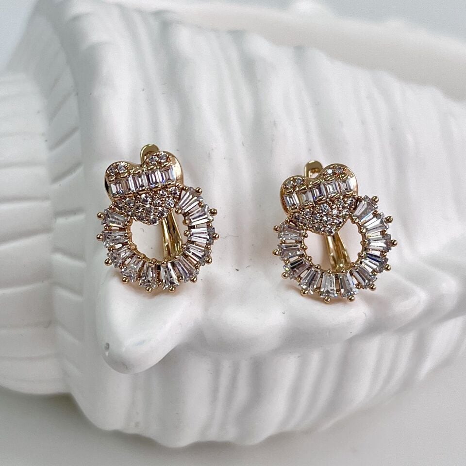 Xuping Taşlı Kalp Küpe