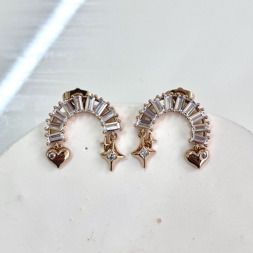 Xuping Taşlı Kalp Küpe