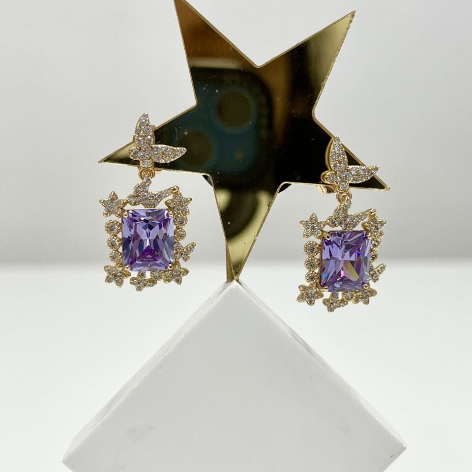 Xuping Taşlı Kelebek Küpe