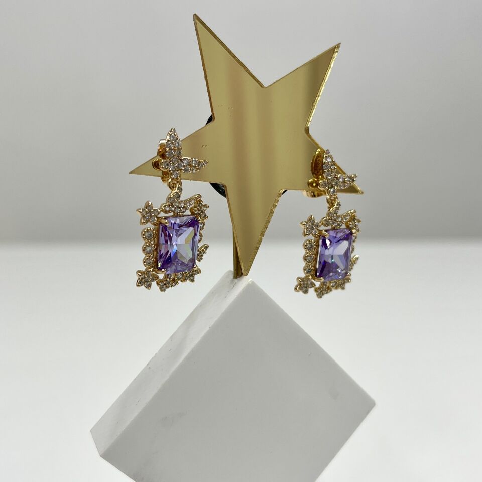 Xuping Taşlı Kelebek Küpe