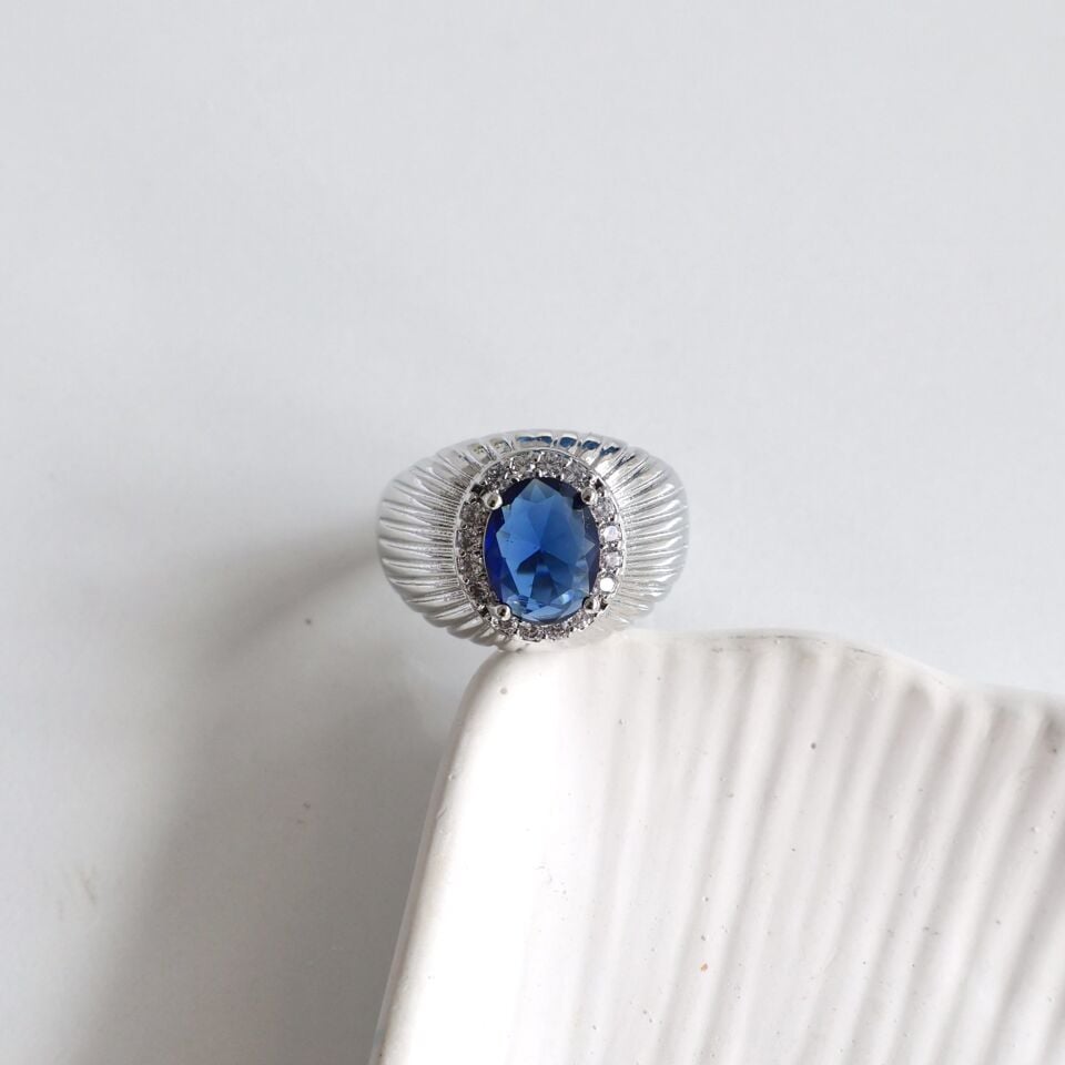 Özel Seri Silver Mavi Yüzük