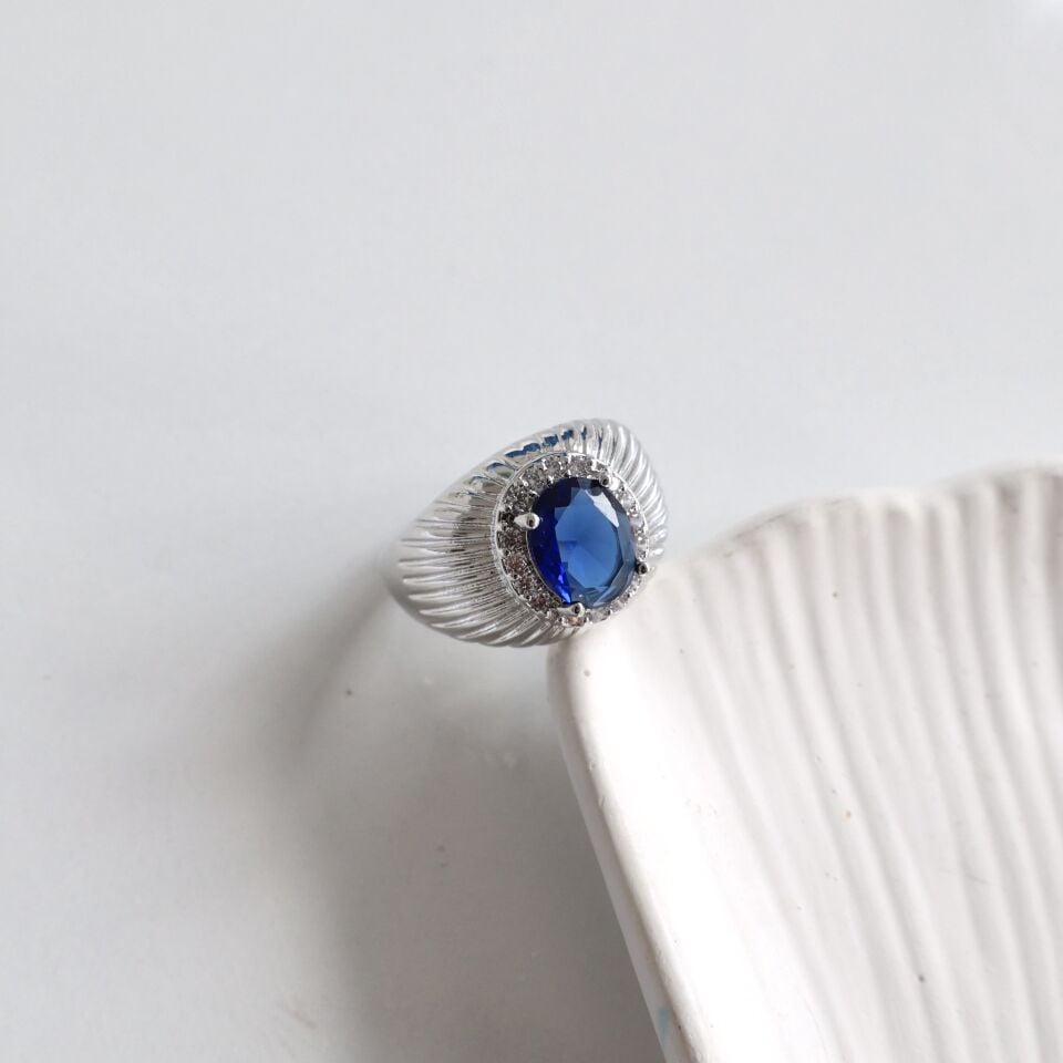 Özel Seri Silver Mavi Yüzük