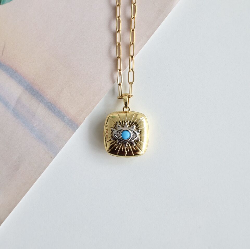 Çelik Göz Detaylı Kolye