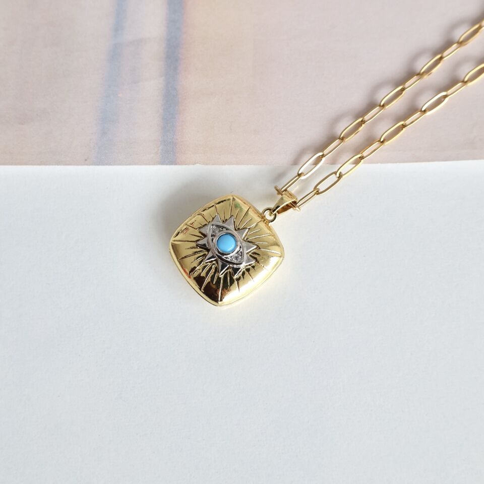 Çelik Göz Detaylı Kolye