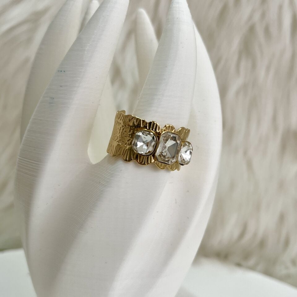 Çelik Taşlı Yüzük