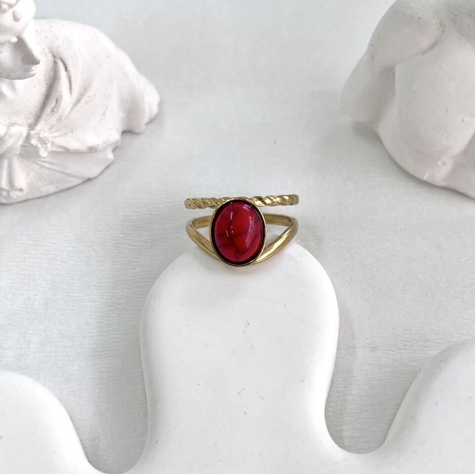 Çelik Firuze Taşı Yüzük