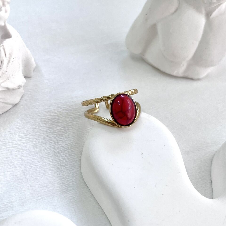 Çelik Firuze Taşı Yüzük