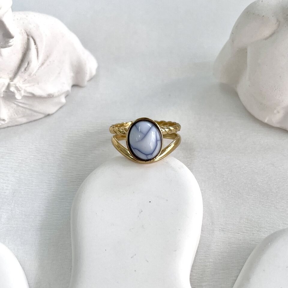 Çelik Firuze Taşı Yüzük