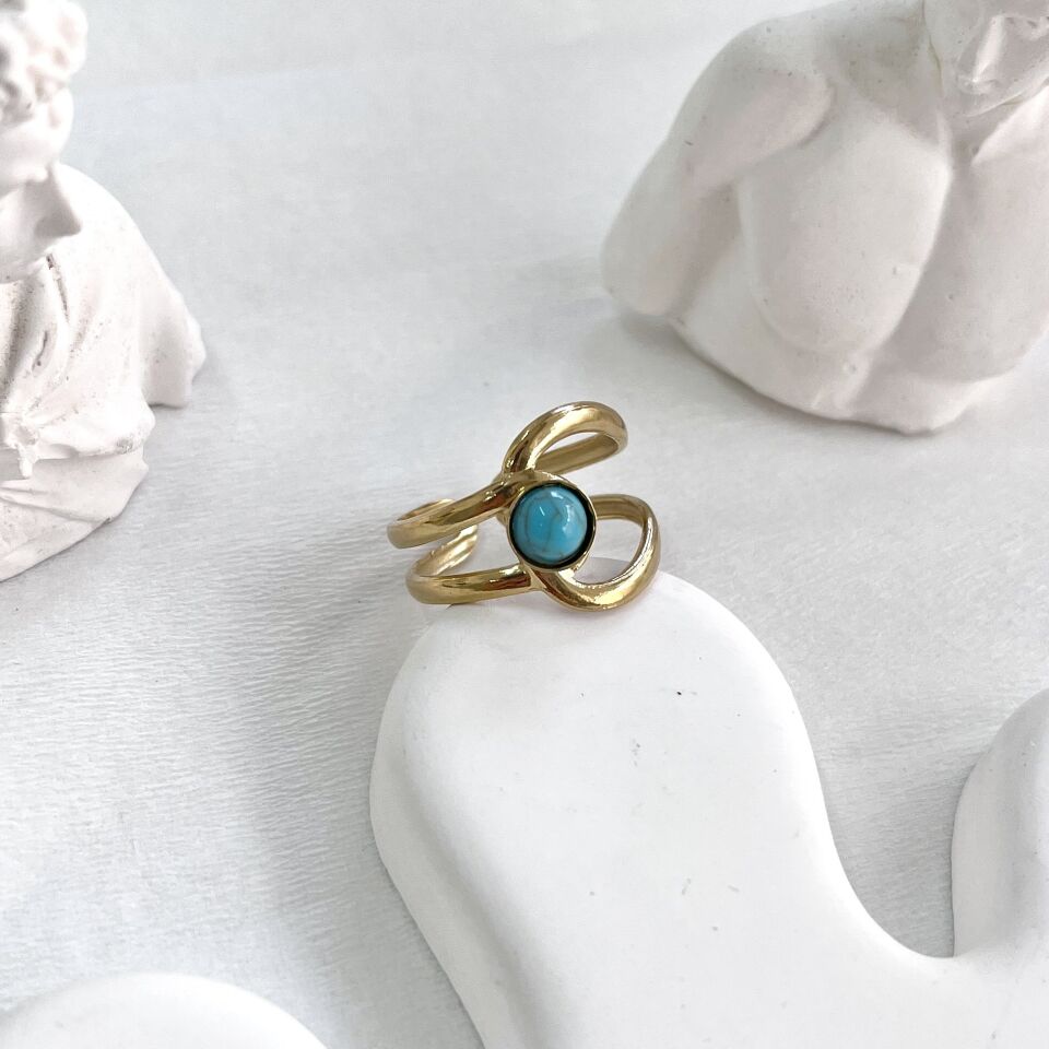 Çelik Firuze Taşı Yüzük